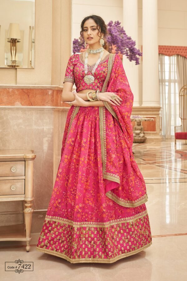 Final Sale! Passionate Pink Lehenga Choli Semi-Stitched