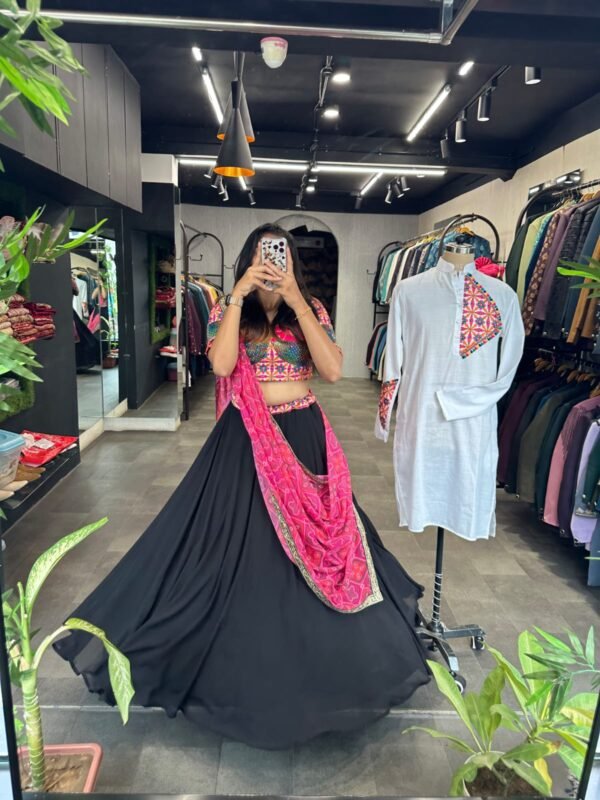 Black Navratri Lehenga Choli Couple