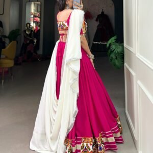 Hot Pink Traditional Navratri Lahenga Choli