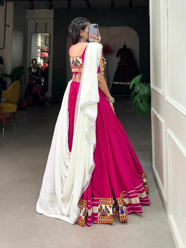 Hot Pink Traditional Navratri Lahenga Choli